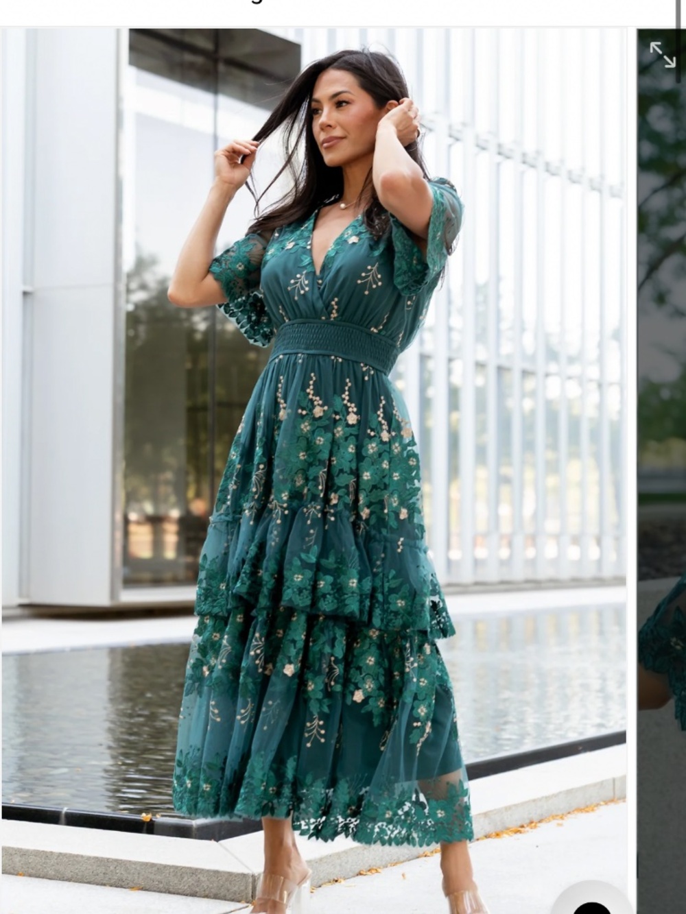 Baltic Born Lottie embroidered midi dress Plus size